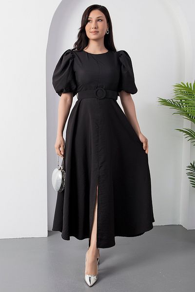 PULLIMM Rochie cu fante cu centură cu decolteu NY4534