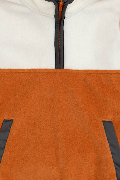 U.S. Polo Assn. Boy's Half Zipper Cinnamon Fleece Sweatshirt 50290774-Vr191