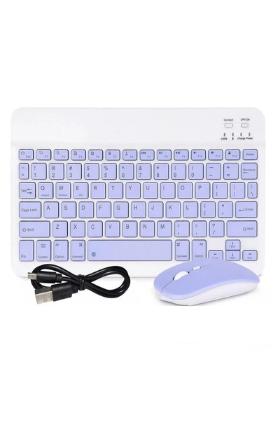 m.tk moveteck Üniversal Tablet Telefon iPad Cihazlara Uyumlu Kablosuz Taşınabilir Bluetooth Klavye ve Mause Seti