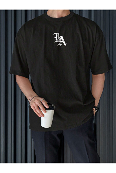 De Carte Ανδρικό εποχιακό μπλουζάκι με στάμπα λογότυπο Los Angeles LA, μεγάλο...