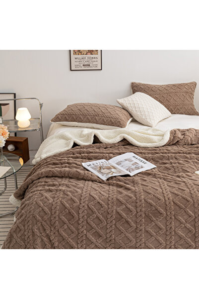 sharpdo Coral Flannel Thickened Lambswool Blanket Sofa Blanket 180*200CM