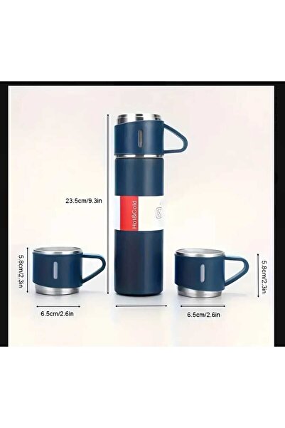 ORGANICYOU 500 ml Paslanmaz Çelik Yalıtımlı TERMOS , 2 bardak kapağı ile çift...