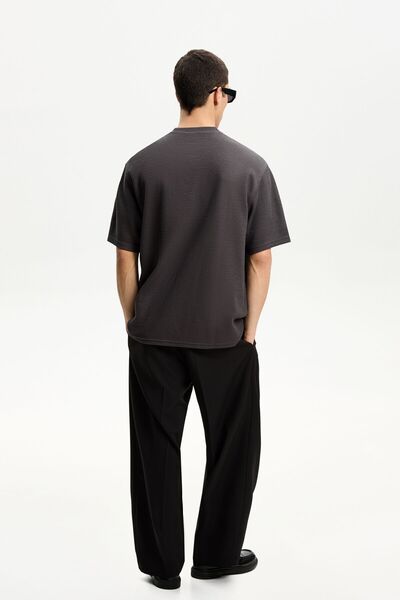 Bershka Short sleeve seersucker T-shirt