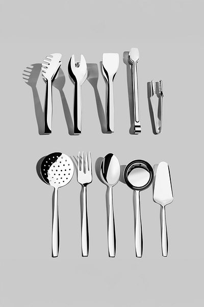 Nehir Sahra Sade 10 Piece Stainless Steel Serving Set