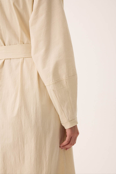 ZÜLAYS Dik Yaka Düğmeli Elbise Taş