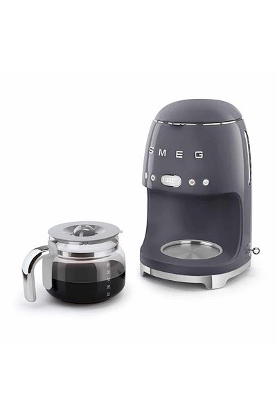 SMEG 50's Style Retro Drip FIlter Coffee Machine, Grey