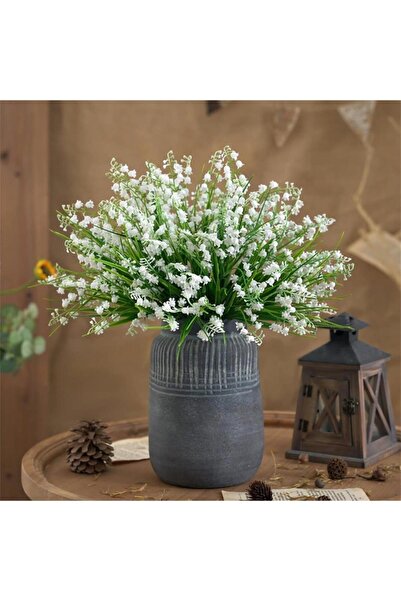 Nettenevime Yapay Çiçek Müge Çiçeği Sazlı Beyaz Çan Çiçeği Lily Of The Valley Demet