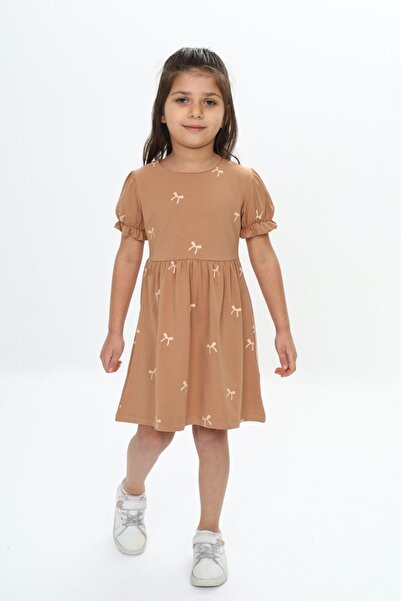 Toontoy Κοριτσίστικο φόρεμα με στάμπα με φιόγκο