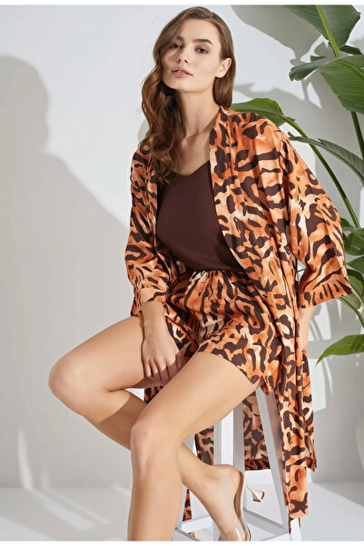 İpek Women's 3-Piece Sanahle Leopard Pajama Set