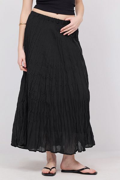 Addax Crinkled Modal Long Skirt E3207