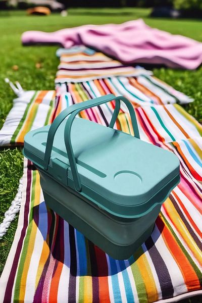 Orvila Folding Picnic Set |   Silicone Basket Camping Bag with Table