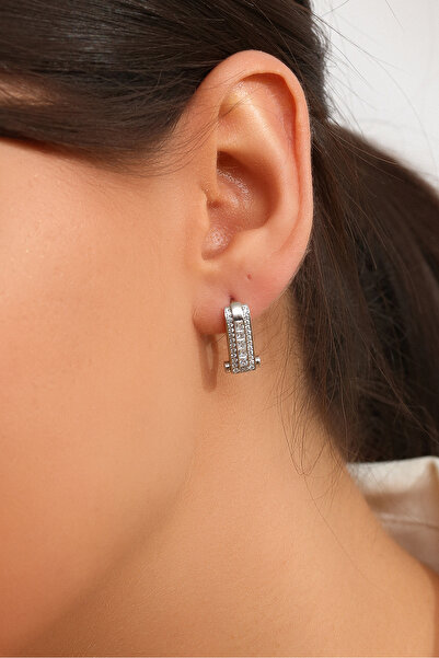 Gümüş Vadisi Kadın 925 Ayar Gümüş Zirkon Taşlı Küpe