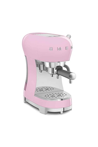 SMEG ماكينة صنع قهوة إسبريسو على طراز الخمسينيات مع مضخة، باللون الوردي