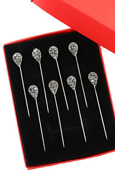 NUMETAL Almond Stone Scarf, Shawl and Turban Pin, Head Scarf Pin