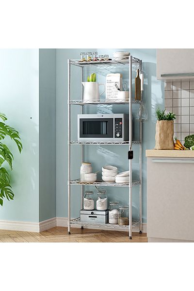 sharpdo 5 Wire Shelving Steel Storage Rack Adjustable Unit Shelves for Laundry Bathroom