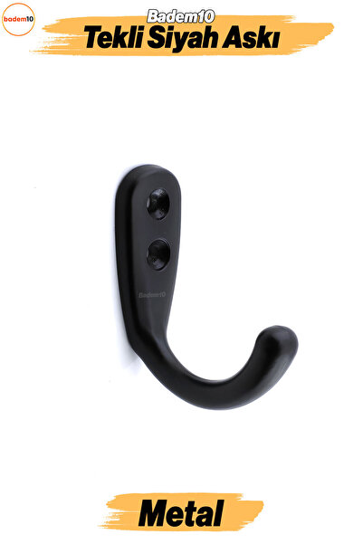 Badem10 Azra Çanta Elbise Askısı Siyah Duvar Vestiyer Banyo Mutfak Kıyafet As...