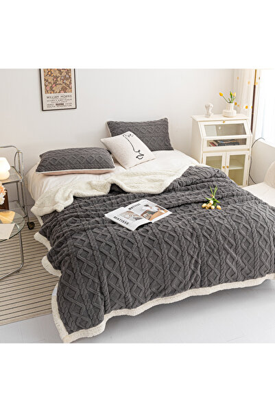 sharpdo Coral Flannel Thickened Lambswool Blanket Sofa Blanket 180*200CM