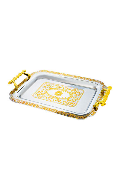 ALSAIF طقم صواني تقديم من 3 قطع، تصميم عصري وأنيق يضفي لمسة مميزة على أي مساحة، كروم