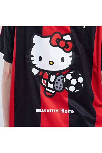 DEEFWEAR Kırmızı Siyah Çizgili Hello Kitty Forma