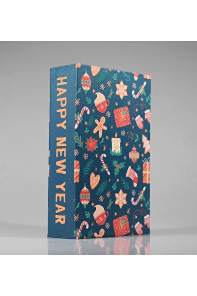 4nio YEŞİL KARIŞIK YILBAŞI DEKORATİF KİTAP KUTU