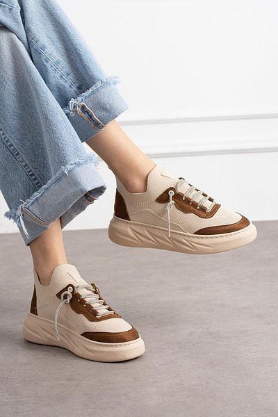 ShoeTek Pantofi de damă Polivya - Tricoturi cu strasuri - S � 포츠화 - Maro/Garni/Bej