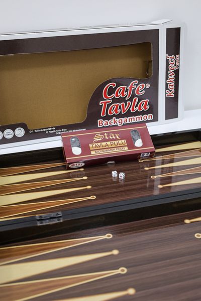 Alpsan Lotus Star Cafe Walnut Backgammon Set
