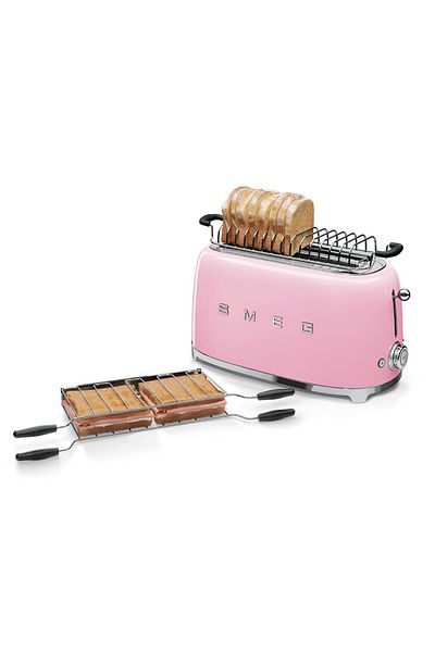 SMEG 50’s Retro Style 4-Slice Toaster, Pink