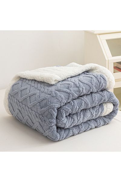 sharpdo Coral Flannel Thickened Lambswool Blanket Sofa Blanket 180*200CM