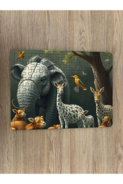 tablohouse Çocuk Puzzle Ahşap Hayvanlar 108 Parça Mobilya