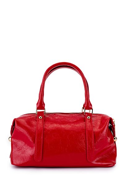minebag Vanessa Red Patent Leather Faux Leather Crossbody Bag