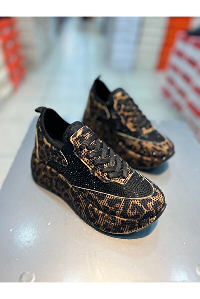 Hacıoğlu Ayakkabı Pantofi sport pentru femei cu talpă înaltă din piatră impor...