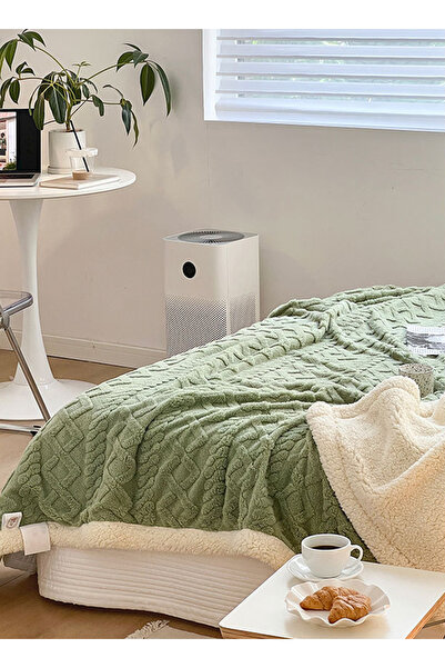 sharpdo Coral Flannel Thickened Lambswool Blanket Sofa Blanket 180*200CM