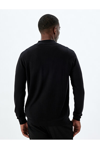 Koton Knitwear Sweater Stand Collar Half Zipper Basic Long Sleeve