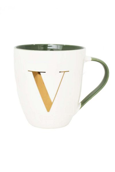 Miniso Ceramic Mug with Letter V - 500 ml