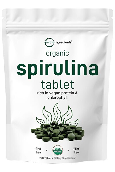 Micro ingredients Organic Spirulina, 3000MG, 720 Tablets (4 Months), Vegan, N...