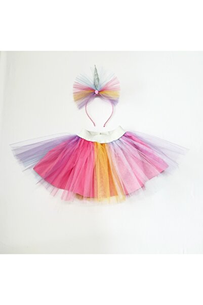 Dimmel Costume Unicorn Etek Taç Set Kostüm