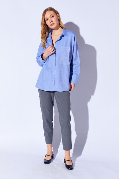 Manche Blue Large Long Sleeve Oxford Calibrator, Single Pocket Master |   Mkes 161423 -1