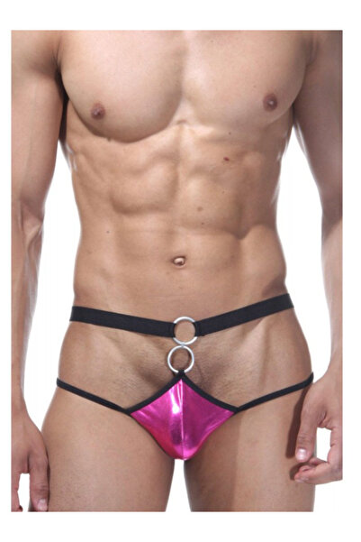 N NOXXO Fancy Pink Front Ringed Sexy Men's String-Tanga Nnoxxo4594