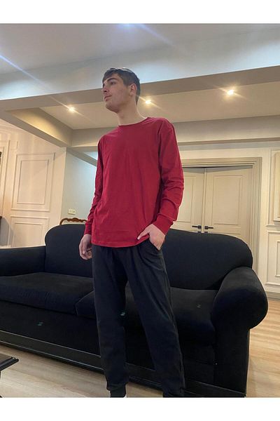 DÜVEN Pure Cotton Soft Texture Seasonal Long Sleeve Men's Single Top