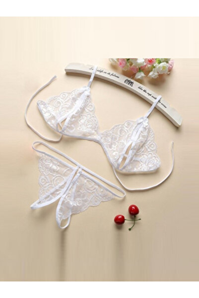 N NOXXO Set de sutien sexy din dantelă albă fantezie NNOXXO9706