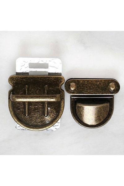 Hobium Loren Metal Bag - Medium Antique Yellow Lock
