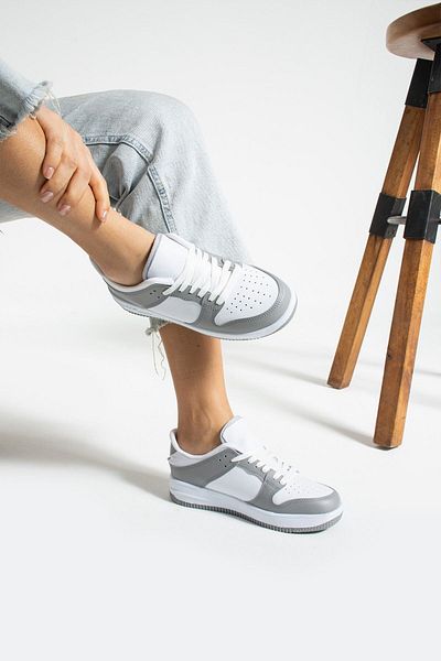 MYZENNE White/Gray Color Air Sole Sneaker & Sports Shoes (3 cm Sole) (Choose 1 Size Bigger)