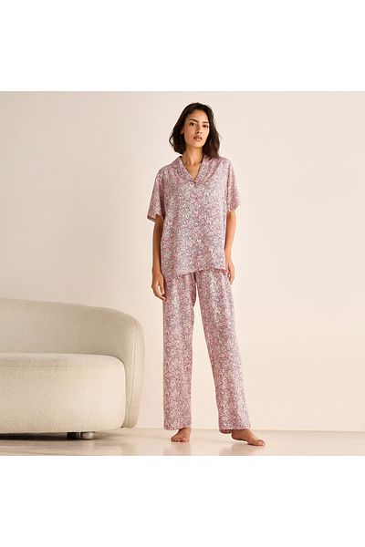 FAV All-Over Floral Print Shirt and Pyjama Set