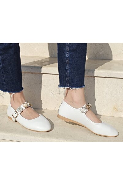 DAD WOLF Pearl Stone Mary Jane Round Toe Daily Trend Άνετα μπαλαράκια