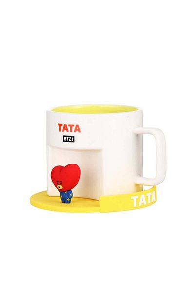 Miniso BT21 Collection Cartoon Ceramic Cup with Coaster (450mL)(TATA)