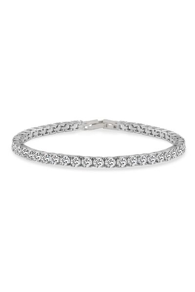 Silveranka 925 Ayar Gümüş Rodyumlu 3 mm Su Yolu Bileklik