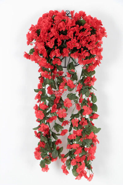 Yapay Çiçek Deposu Yapay Lüx Sarkan Menekşe 80 cm Kırmızı