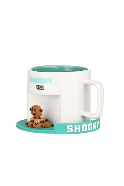 Miniso BT21 Collection Cartoon Ceramic Cup with Coaster (450mL)(SHOOKY)