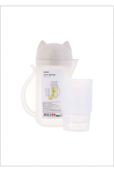 Miniso Cat Ears Water Jug with 4 Cups in Beige