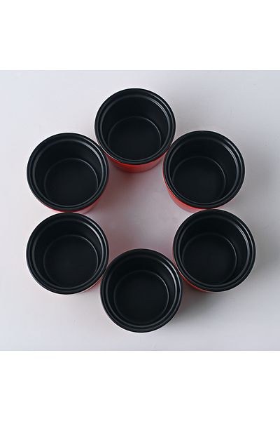 Shuer 200 ml Six Pieces Colored Glaze Craft Ceramic Cake Bowl